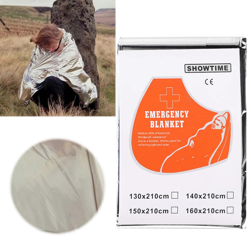 Emergency Blanket Reflective Survival Blanket Waterproof Emergency Rescue Heat Preservation Blanket for Outdoors Camping Hiking