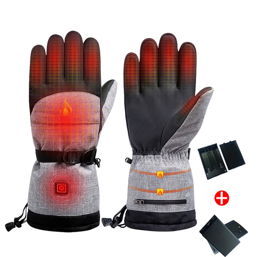 1Pair Winter Heating Gloves 5000mAh Battery Electric Hand Warmer Anti-Slip Waterproof for Outdoor Climbing Hiking Skiing Cycling