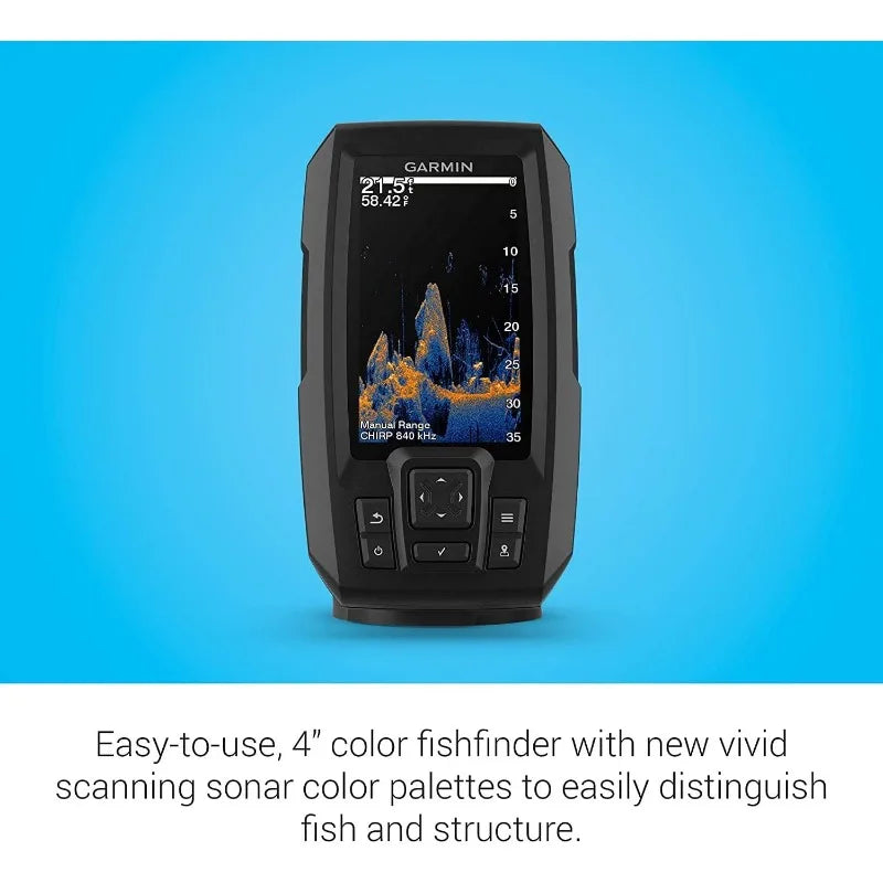 Garmin Striker Vivid 4cv Bundle with Transducer and Protective Cover, 4-inch Color Fishfinder