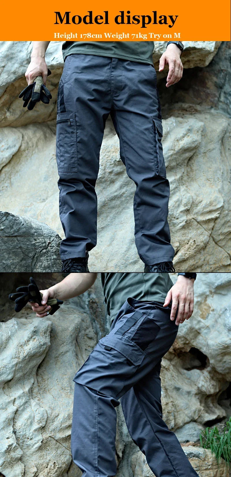 New Tactical Work Pants Men Outdoor Cargo Trousers Multi-pocket Waterproof Pant Autumn Spring Outdoor Workwear Hiking Trousers