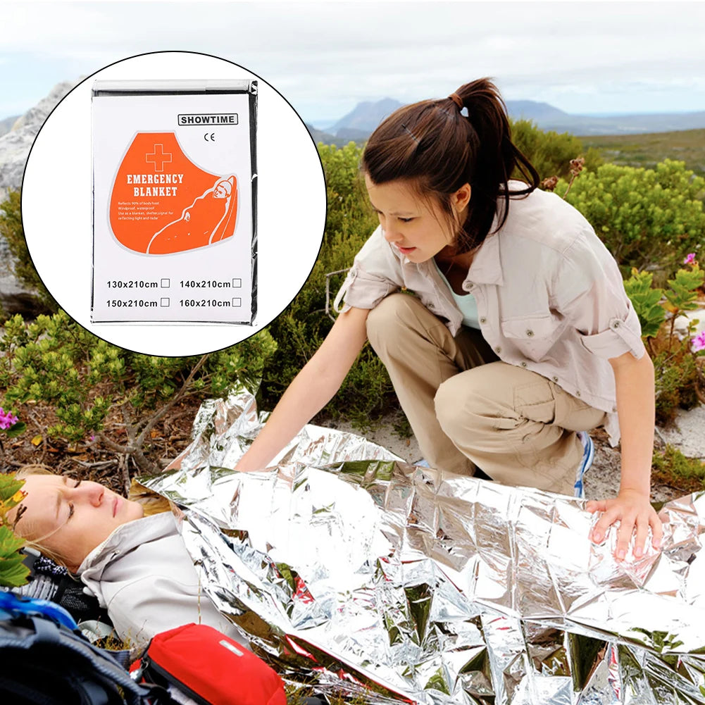Emergency Blanket Reflective Survival Blanket Waterproof Emergency Rescue Heat Preservation Blanket for Outdoors Camping Hiking