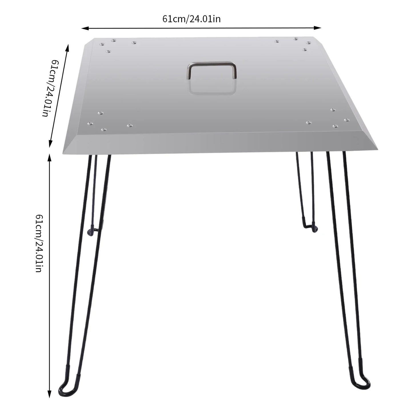 Fire Heat Deflector Outdoor Stainless Steel Fire Pits Cover Camping Fire Deflector Table Smokeless Fire Pits