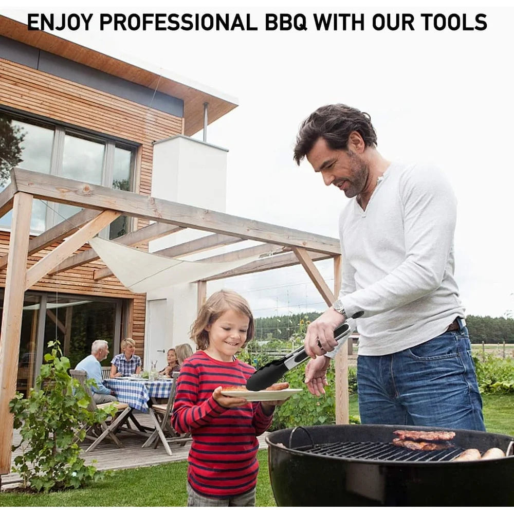 144 Pcs Griddle Accessories Kit BBQ Tool Set with Spatulas Basting Covers Silicone Gloves Burger Press Skewers Outdoor Cooking