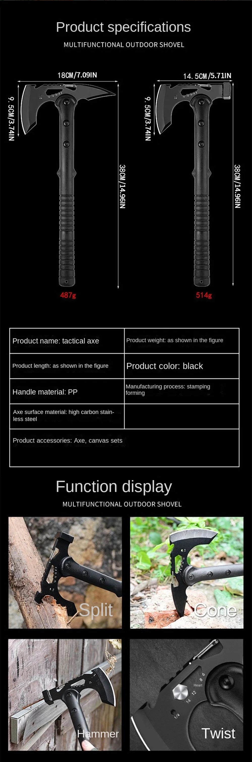 Devil's Assault Axe Beg Opening Axe Camping Axe Life-saving Axe Fire Axe Multi-function Raw Tools Outdoor Tactical Axe