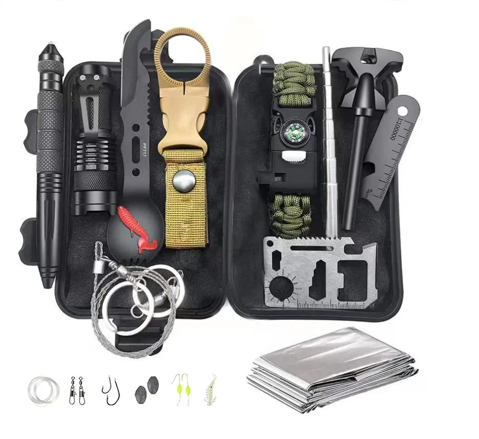 Sos Wilderness Survival Equipment Camping Outdoor Multi-functional Tool Set Adventure Self-defense First Aid Kit Multitool