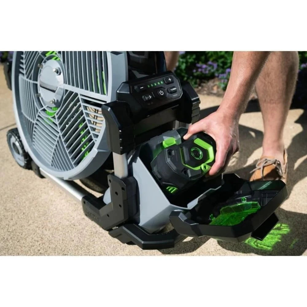 High quality - Portable Misting Fan, Outdoor Electric 18" 5 Speed Fan, Battery and Charger Not Included,Black - Free Delivery