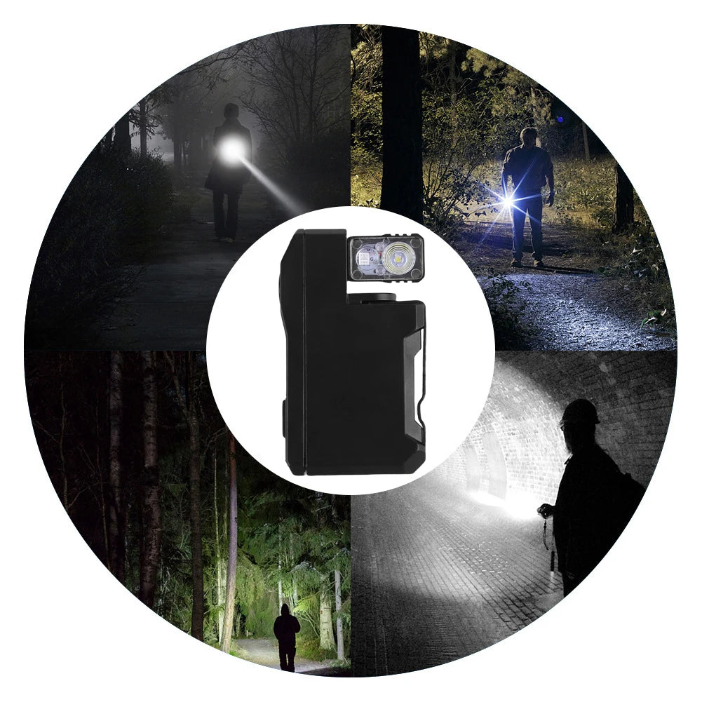 Portable Flat Pocket Flashlight 400 Lumens Mini Flashlight Magnetic Keychain Flashlight for Outdoor Home Emergencies