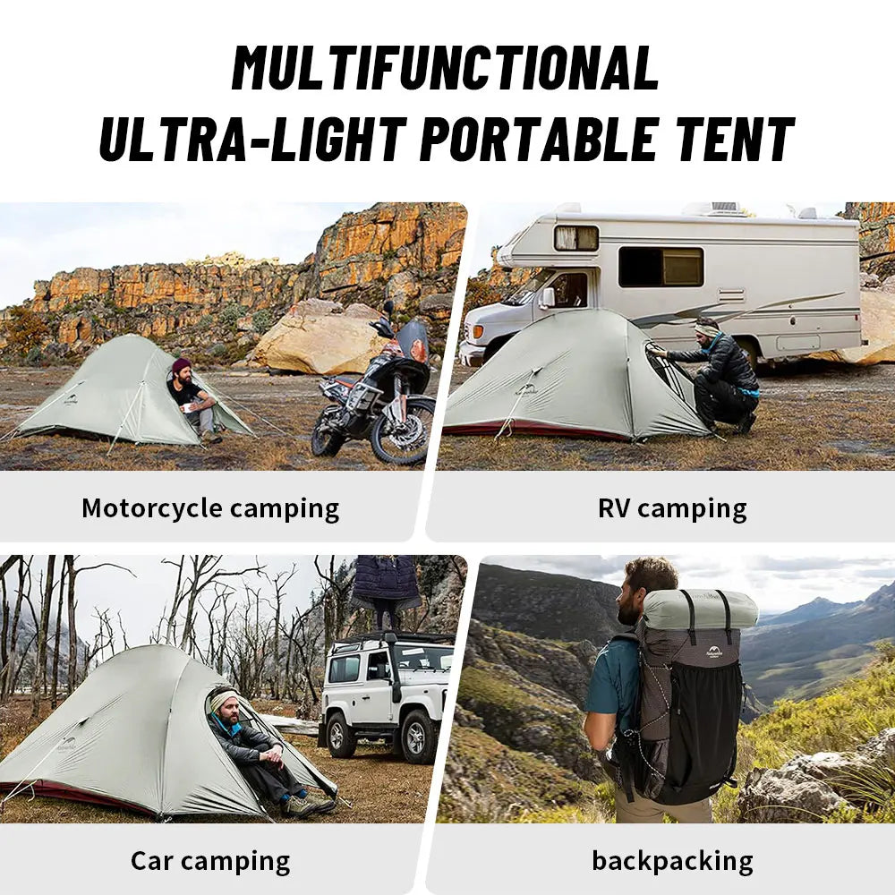 Naturehike Upgraded Cloud Up 3 Person Tent Outdoor Camping Tent Ultralight Waterproof Tent Free Standing Hiking Backpacking Tent