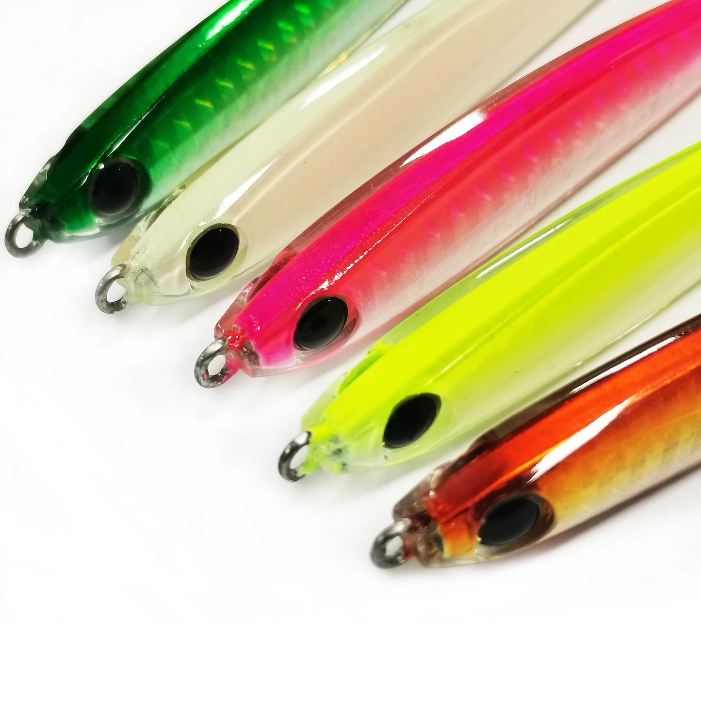 5pcs Epoxy Resin Jigs Epoxy Fishing Jig Lure  Mixed Colors with Strengthen Single Hook Great for Striped Bass Tuna and Game Fish