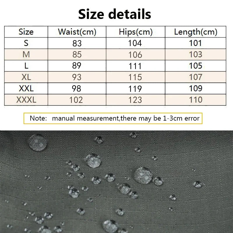 New Tactical Work Pants Men Outdoor Cargo Trousers Multi-pocket Waterproof Pant Autumn Spring Outdoor Workwear Hiking Trousers