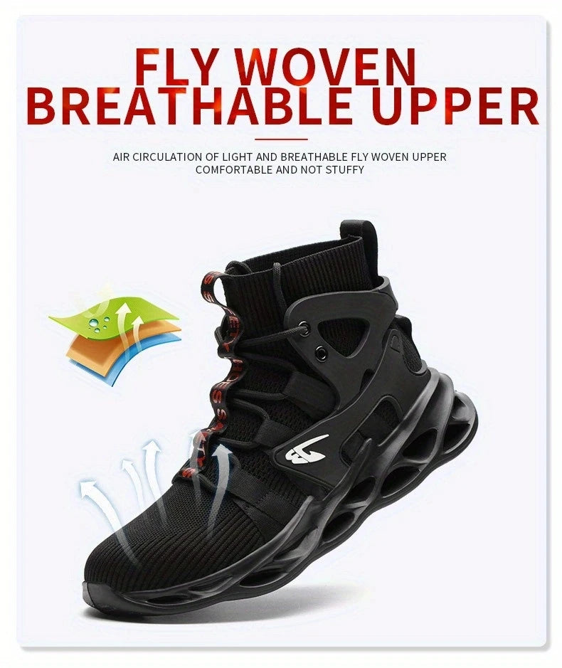 Fashionable breathable anti-smash and anti-puncture safety shoes