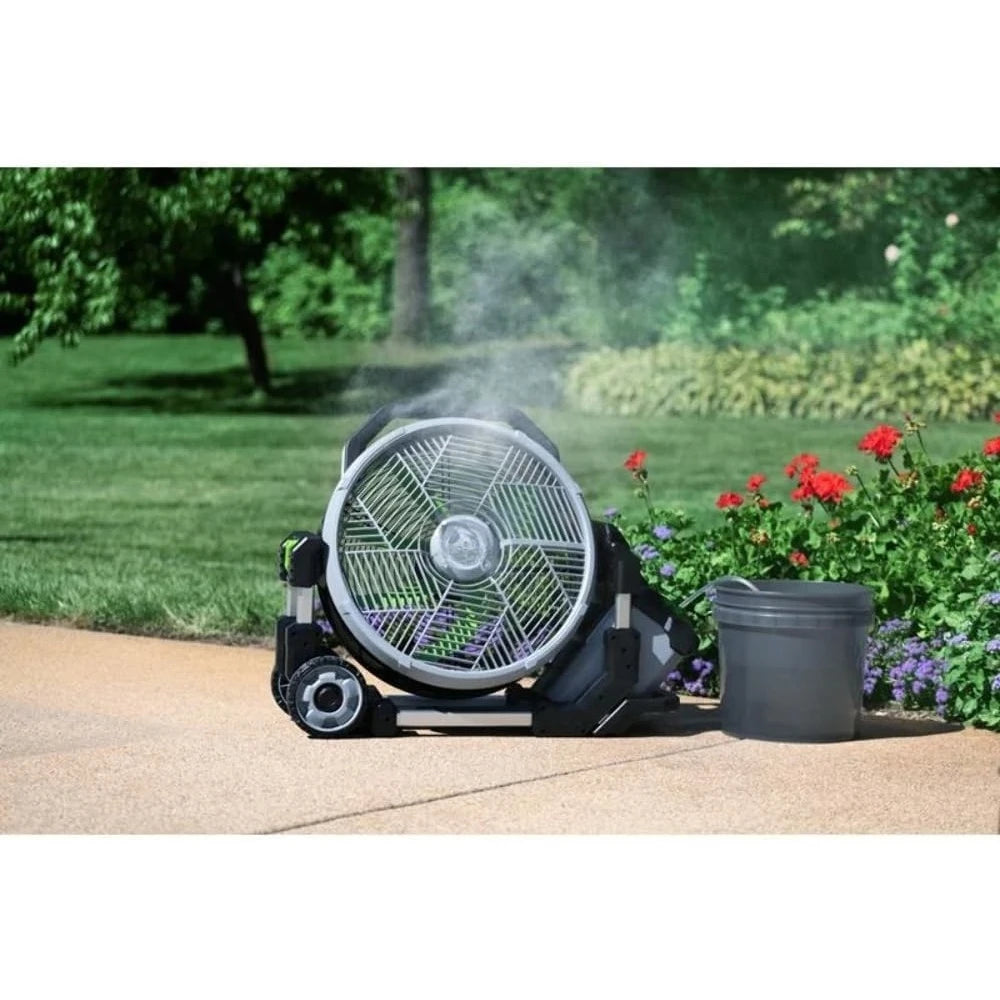 High quality - Portable Misting Fan, Outdoor Electric 18" 5 Speed Fan, Battery and Charger Not Included,Black - Free Delivery
