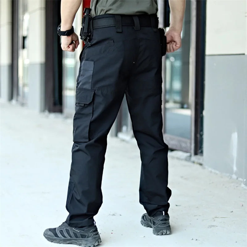 Men s Tactical Cargo Pants Lightweight Elastic Waist Outdoor Work Trousers with Multi-Pockets for Hiking and Camping