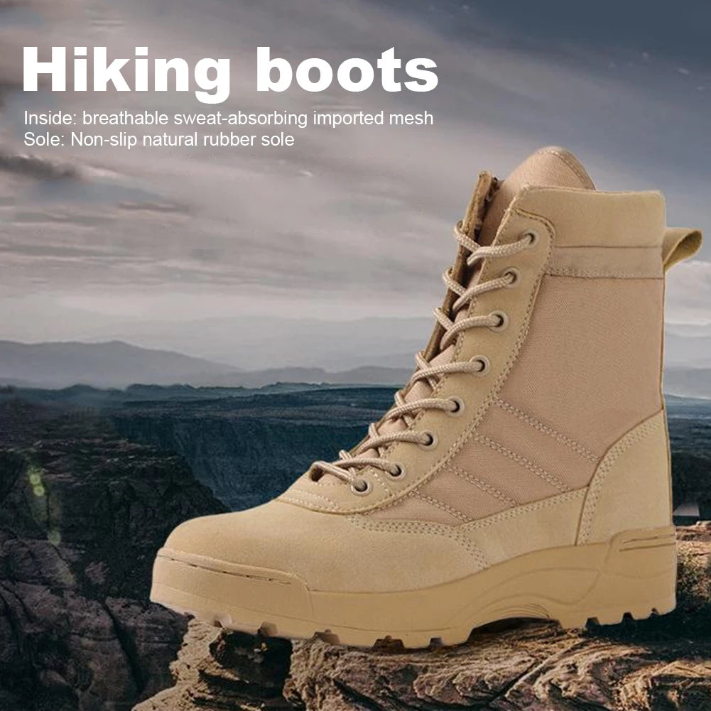 Desert Combat Boots Breathable Outdoor Hiking Boots High-top Hunting Training Boots Lightweight Non-Slip for Men
