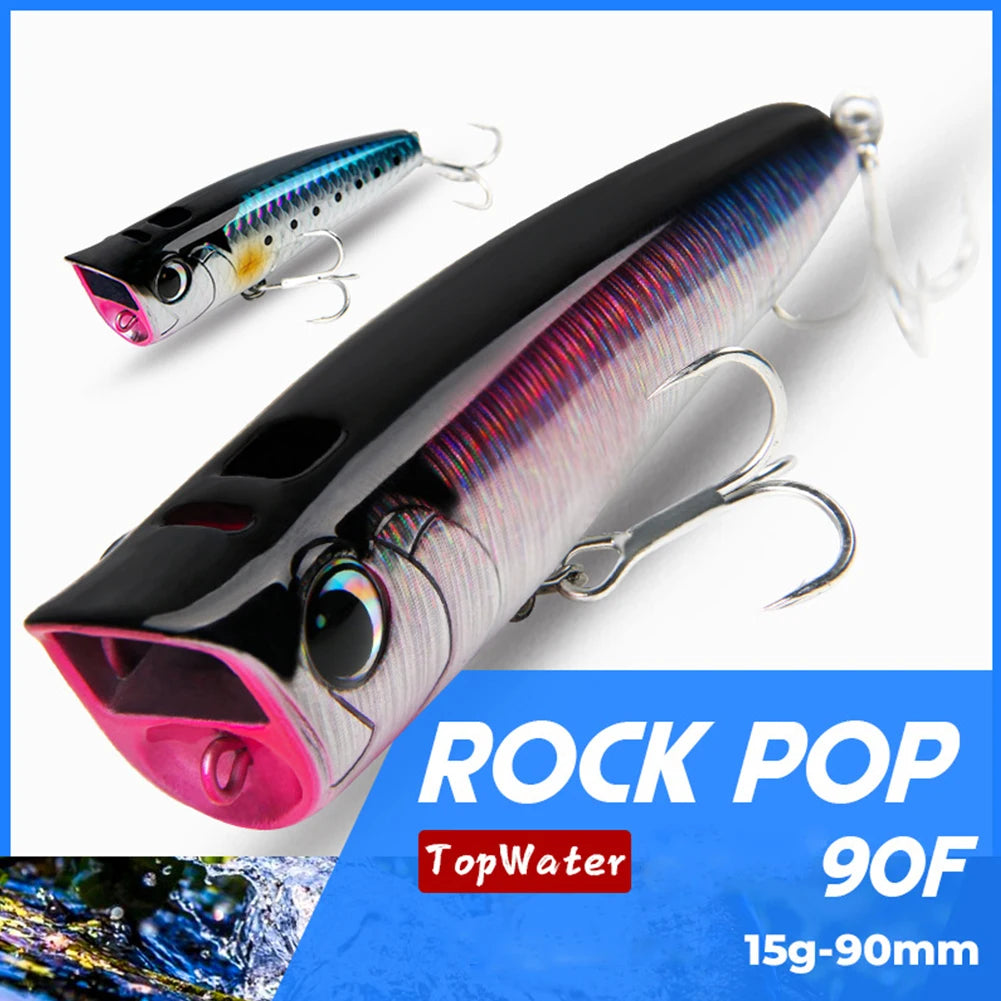 Floating Fishing Lure with Hook Topwater Bubble Baits 3D Eyes Minnow Popper Crank Baits for Freshwater Saltwater Surface Fishing