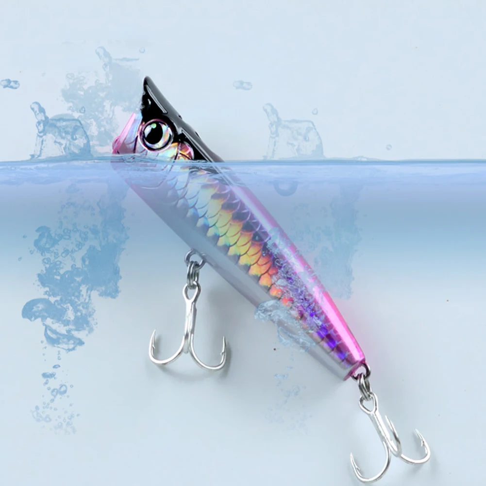Floating Fishing Lure with Hook Topwater Bubble Baits 3D Eyes Minnow Popper Crank Baits for Freshwater Saltwater Surface Fishing
