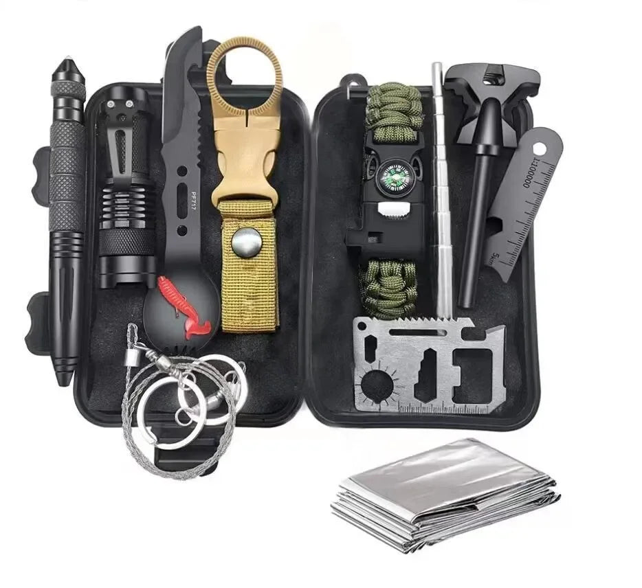 Sos Wilderness Survival Equipment Camping Outdoor Multi-functional Tool Set Adventure Self-defense First Aid Kit Multitool