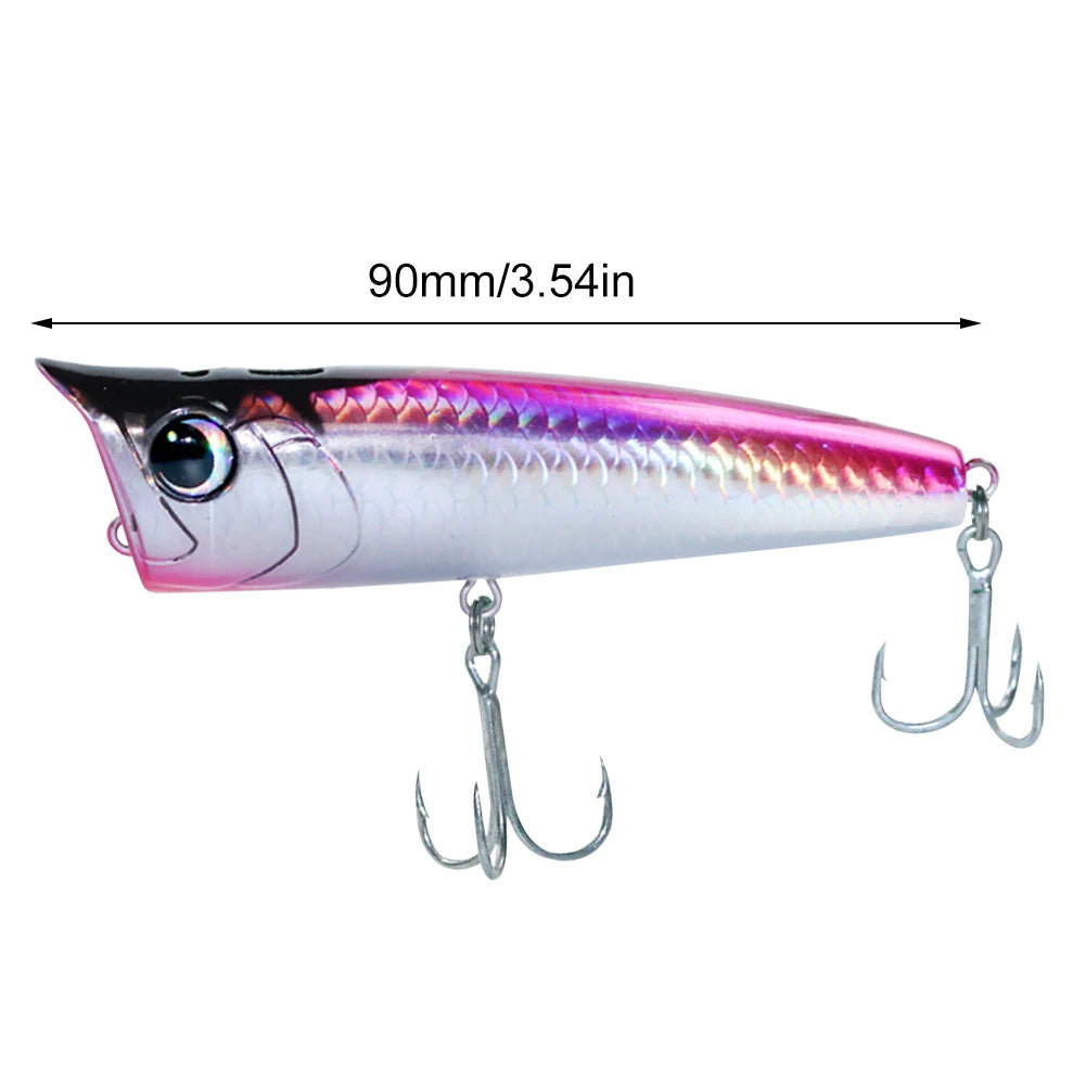 Floating Fishing Lure with Hook Topwater Bubble Baits 3D Eyes Minnow Popper Crank Baits for Freshwater Saltwater Surface Fishing