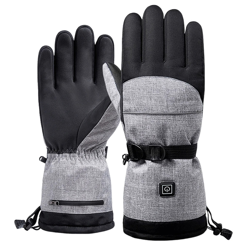 1Pair Winter Heating Gloves 5000mAh Battery Electric Hand Warmer Anti-Slip Waterproof for Outdoor Climbing Hiking Skiing Cycling