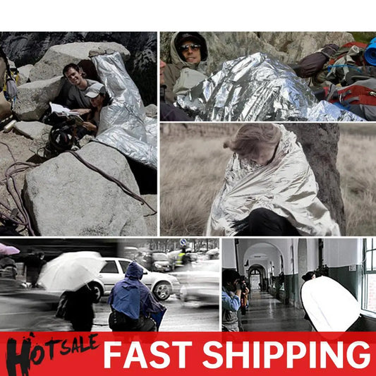 130x210cm Foil Mylar Thermal Blanket Retain Body Heat Emergency Thermal Blanket Silver Foil Blanket Perfect for Hiking Marathons