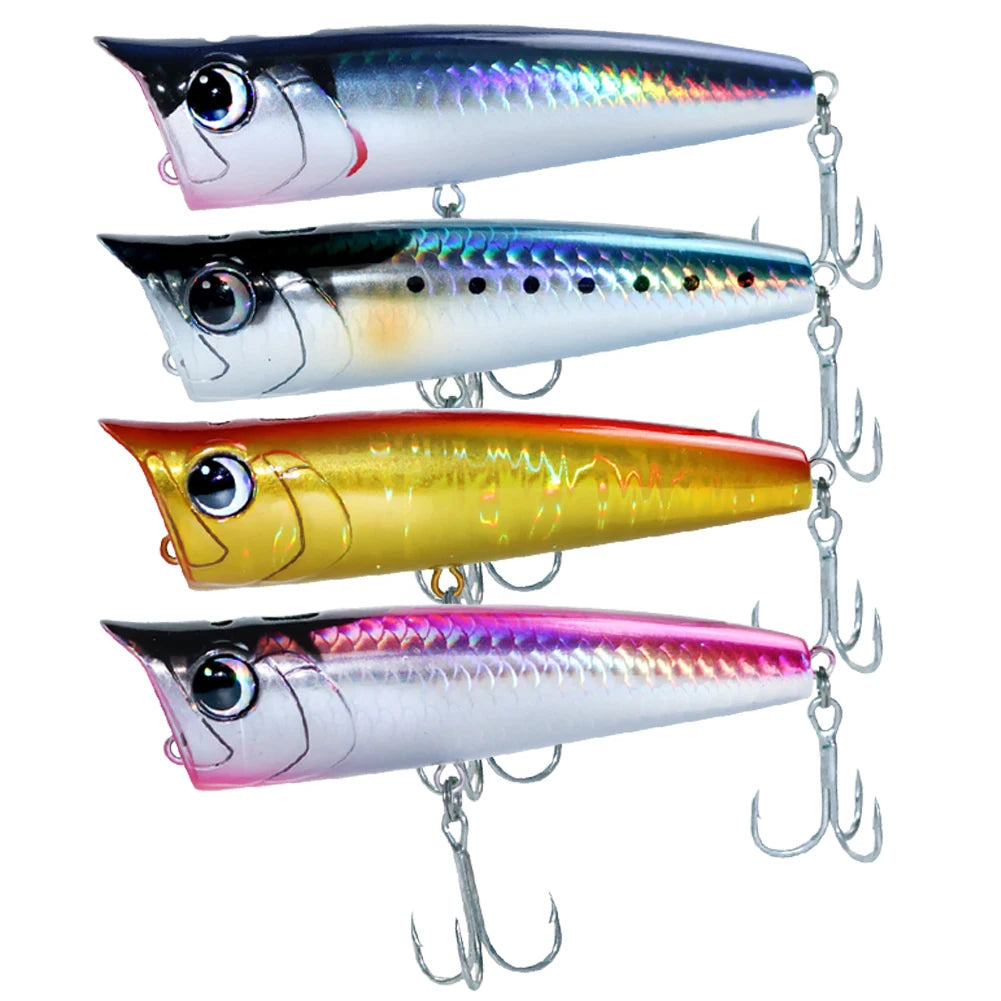 Floating Fishing Lure with Hook Topwater Bubble Baits 3D Eyes Minnow Popper Crank Baits for Freshwater Saltwater Surface Fishing