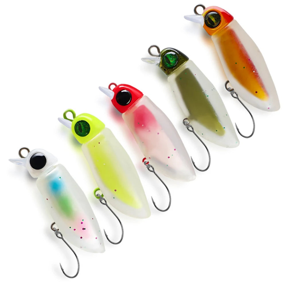 1-30pcs Insect Micro Soft Plastic Bait Trout Spinner Crank Bait Mini Floating Trout Lure Artificial Wobblers For Perch 5color