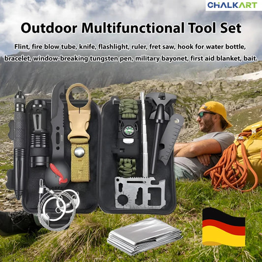 Sos Wilderness Survival Equipment Camping Outdoor Multi-functional Tool Set Adventure Self-defense First Aid Kit Multitool