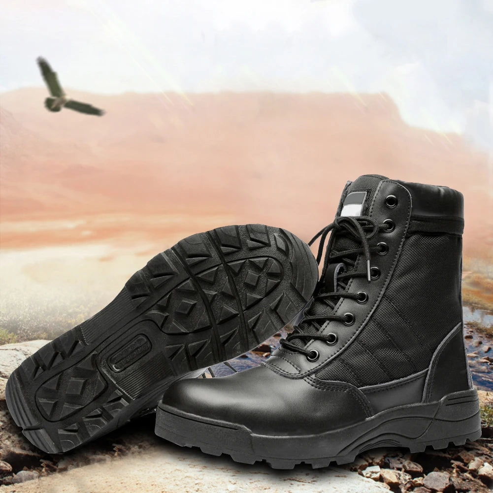 Desert Combat Boots Breathable Outdoor Hiking Boots High-top Hunting Training Boots Lightweight Non-Slip for Men